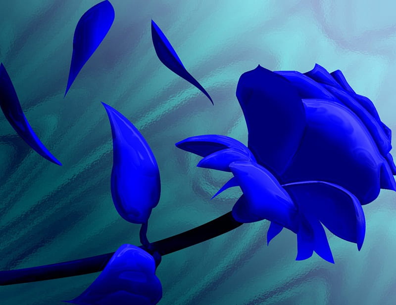 3D Blue Rose Wallpaper