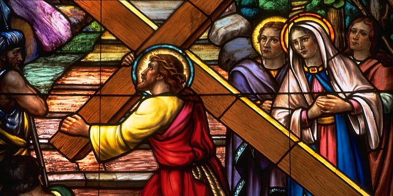 Crucifixion Stained Glass Window, holiday, April, Sunday, March, Easter, graphy, wide screen, occasion, crucifixion, HD wallpaper