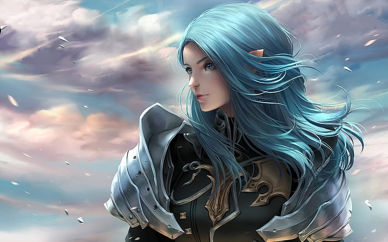 Blue-haired CGI elf wallpaper - wide 7