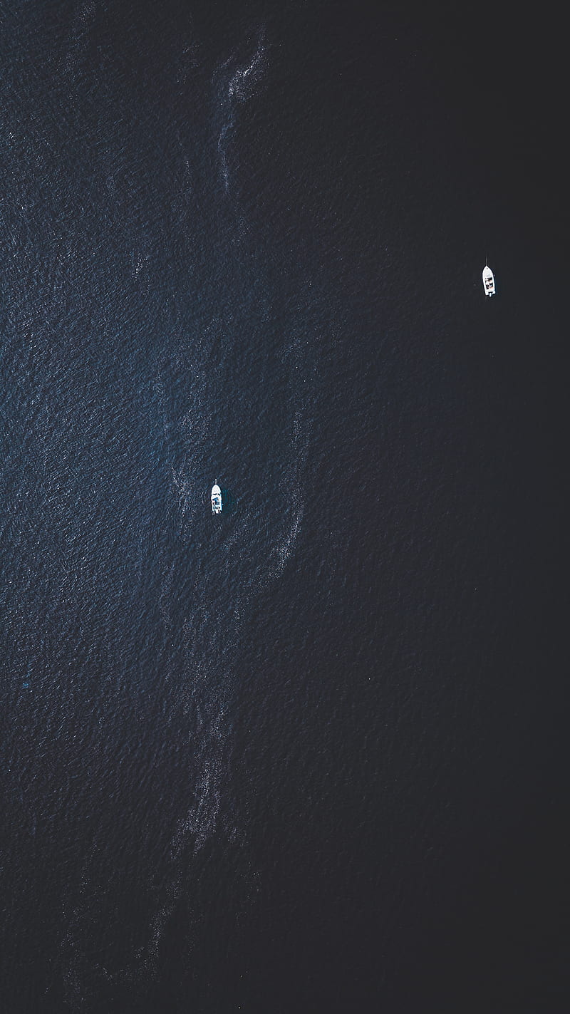 top view graphy of two white boats on water at daytime, HD phone wallpaper