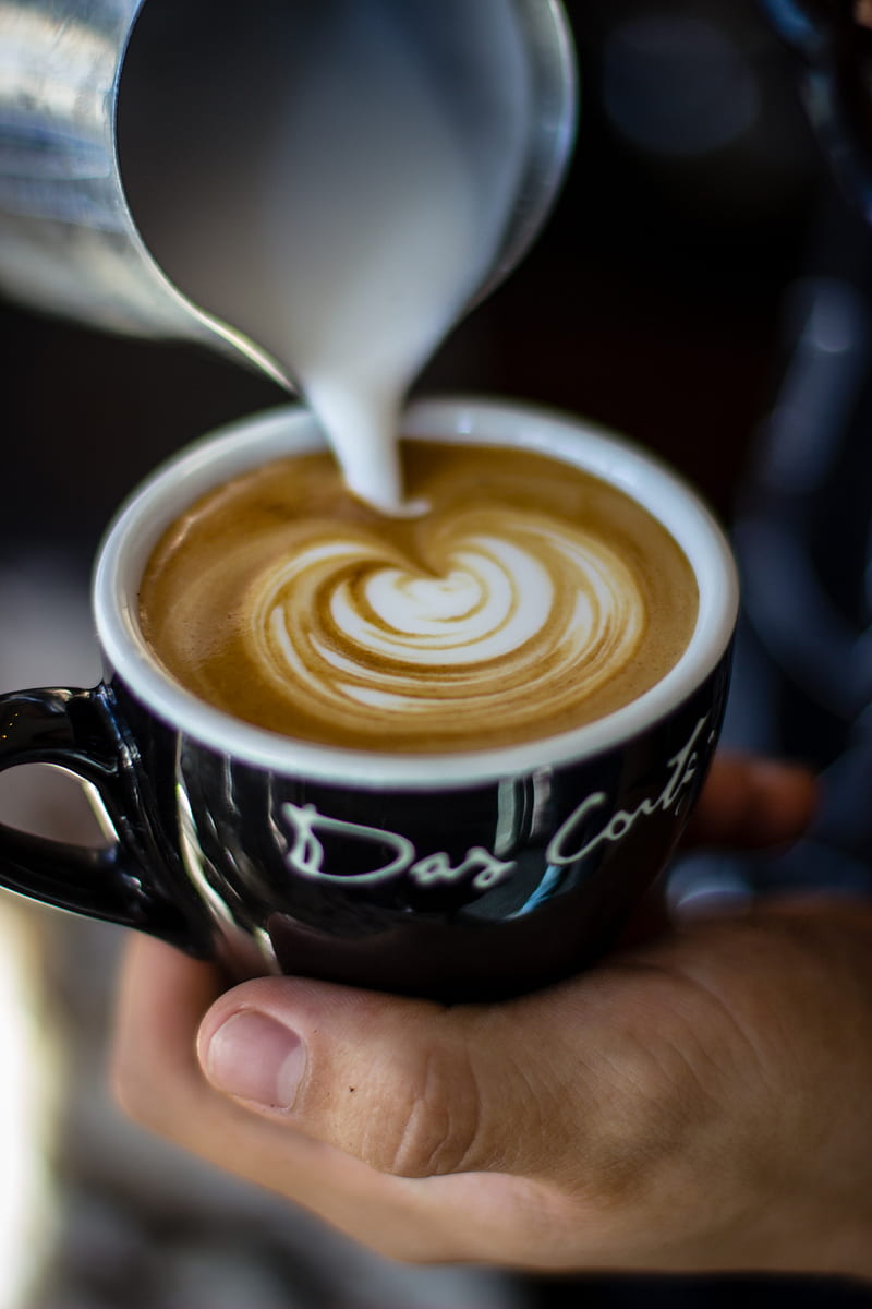 cappuccino, coffee, milk, drink, cup, HD phone wallpaper