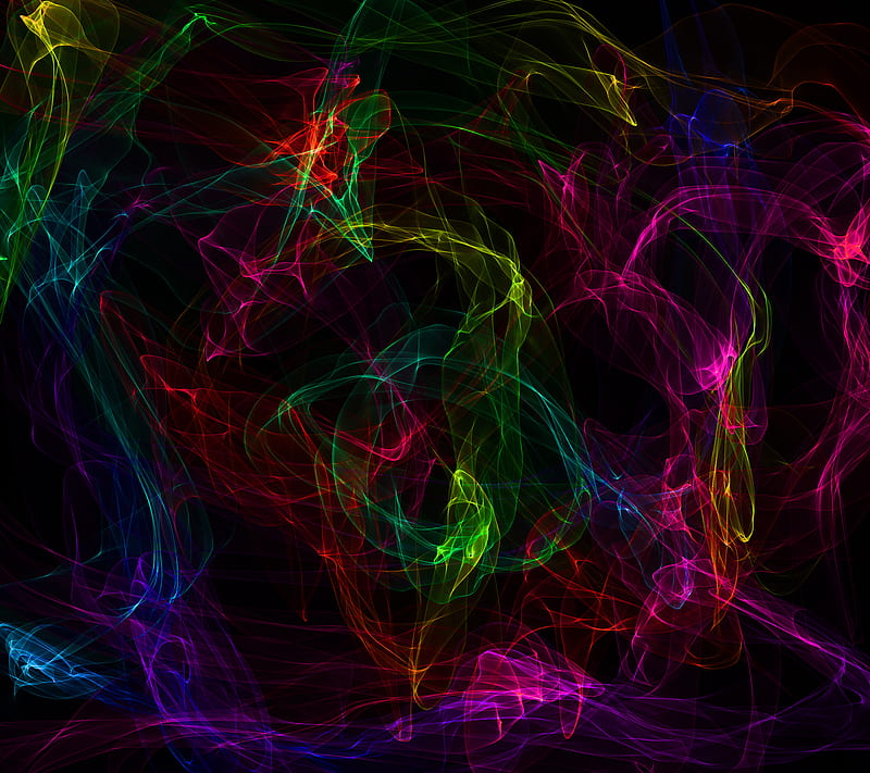 Neon Smoke, abstract, colorful, light, neon, shine, smoke, texture, HD wallpaper