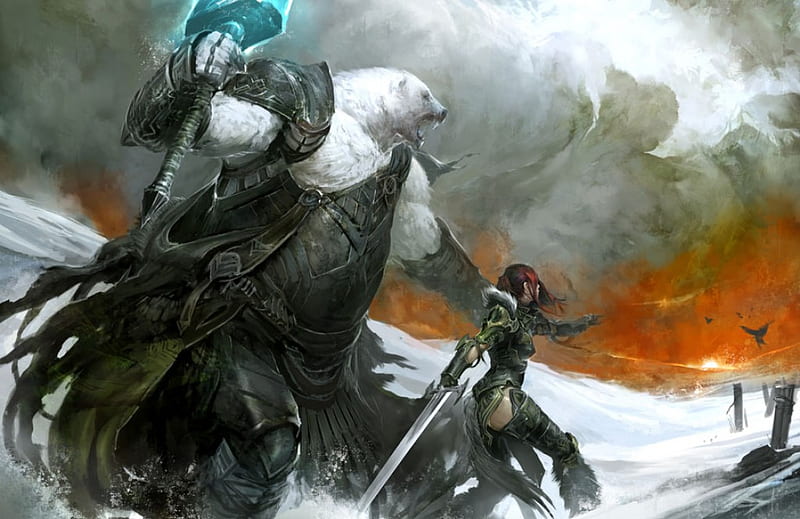 Guild Wars 2, cg, video game, adventure, guild wars, fantasy, warrior, legend, sword, HD wallpaper