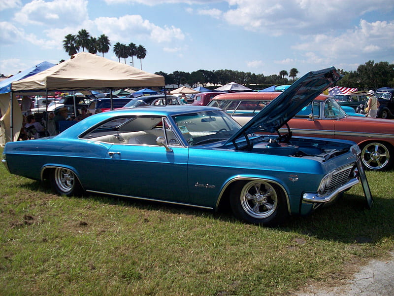 Impala, Classic, GM, Bowtie, Blue, HD wallpaper