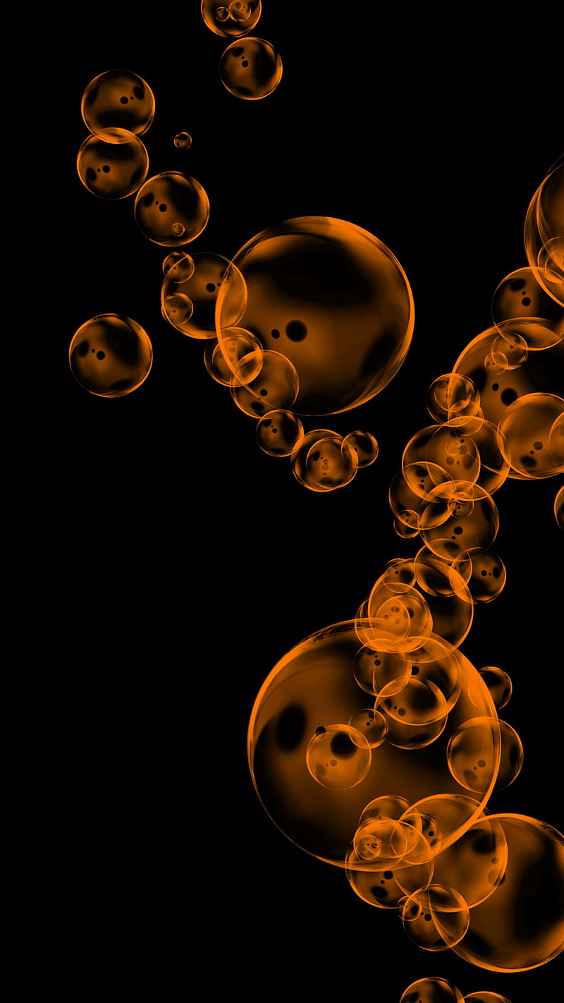 Orange Bubbles, abstract, iphone, iphone7plus, HD phone wallpaper
