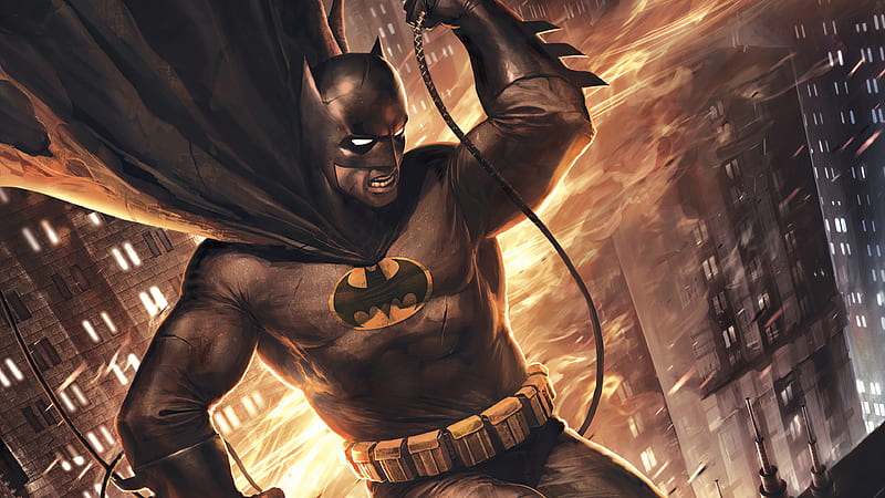 Batman The Dark Knight Returns In City , batman, superheroes, artist, artwork, digital-art, HD wallpaper