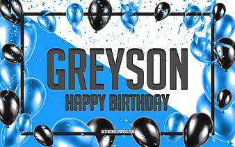 Happy Birtay Greyson Purple Party Background, Greyson, creative art