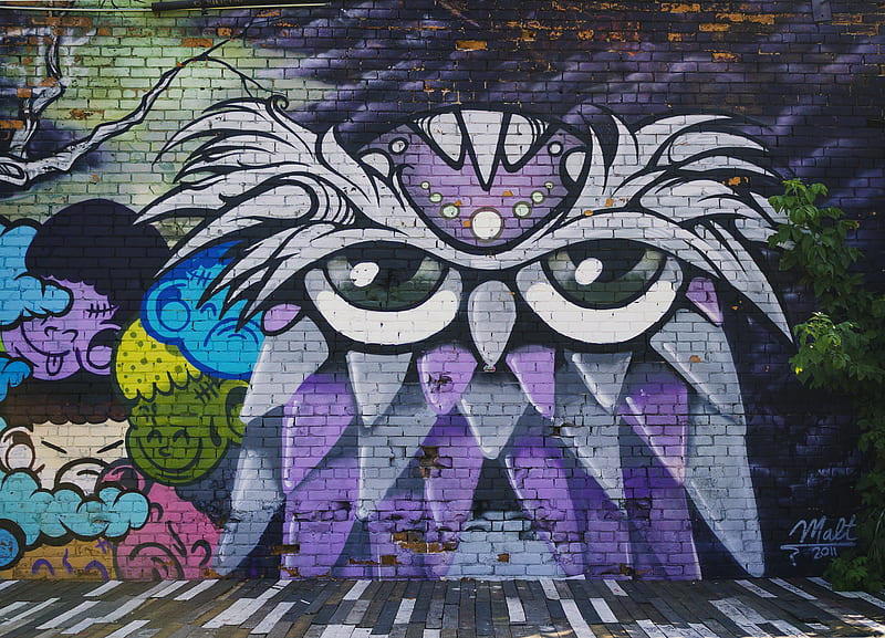 owl wall mural, HD wallpaper