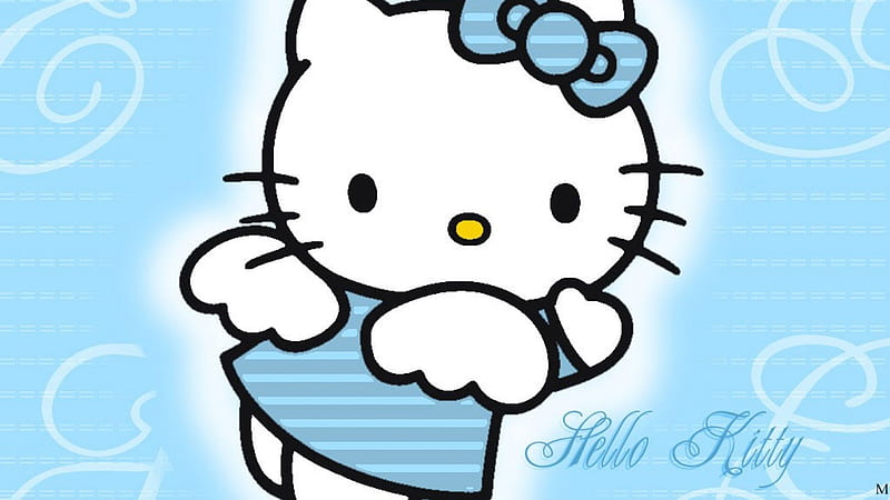 Blue Bow Hello Kitty Blue Dress Hello Kitty, HD wallpaper