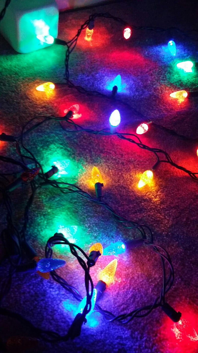 Christmas lights, beautiful mood, beutiful colours, christmas, snow, HD phone wallpaper