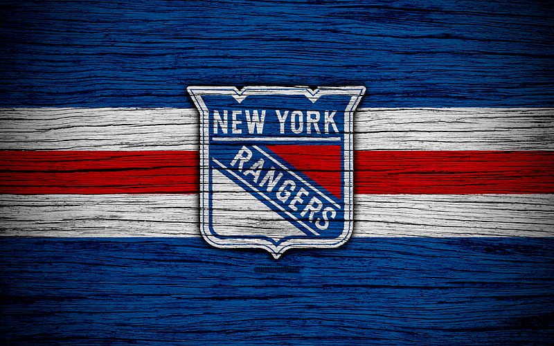 New York Rangers NHL, hockey club, NY Rangers, Eastern Conference, USA, logo, wooden texture, hockey, Metropolitan Division, HD wallpaper