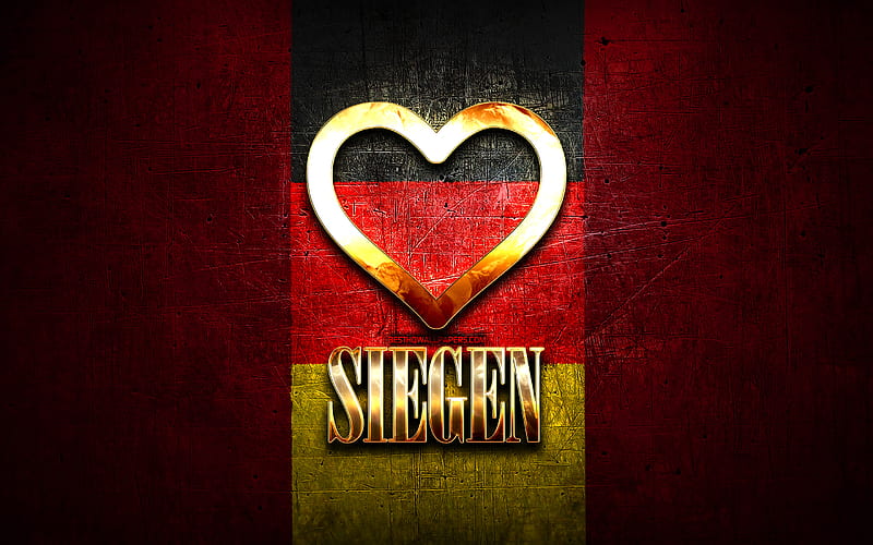 I Love Siegen, german cities, golden inscription, Germany, golden heart, Siegen with flag, Siegen, favorite cities, Love Siegen, HD wallpaper