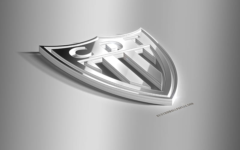 CD Tondela, 3D steel logo, Portuguese football club, 3D emblem, Tondela, Portugal, Primeira Liga, Liga NOS, Tondela metal emblem, football, creative 3d art, HD wallpaper