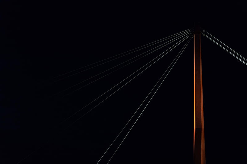 bridge, support, dark, backlight, minimalism, HD wallpaper