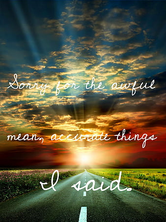 Sunny with sarcasm, sunset, funny, sayings, quote, colorful, road, rainbow,  tablet, HD phone wallpaper | Peakpx