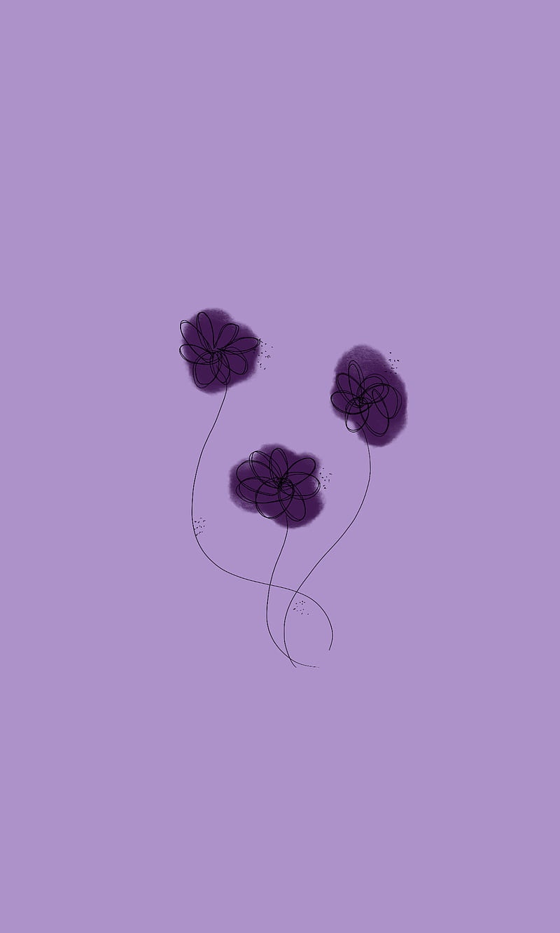 Download Lavender Purple With Minimalist Black Heart Wallpaper  Wallpapers com