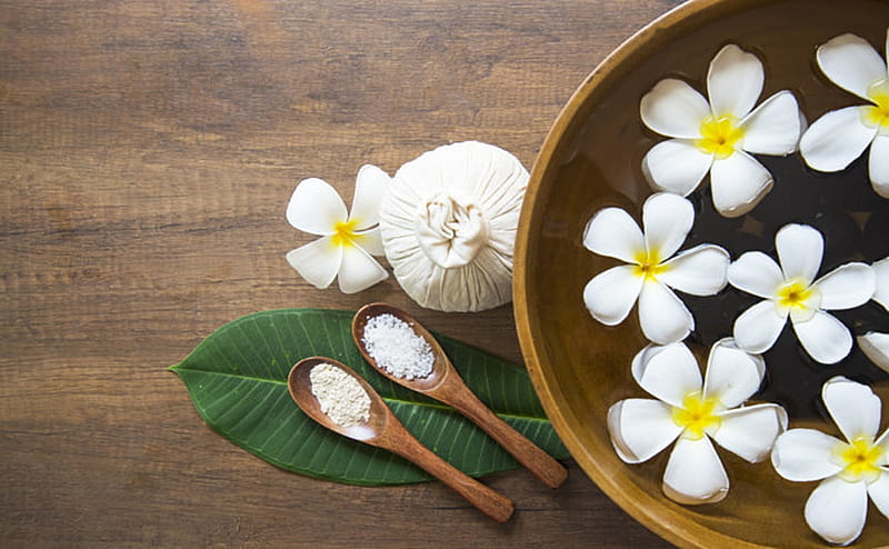 Thai Massage, Ball, Flowers, Plumeria, Sea salt, HD wallpaper