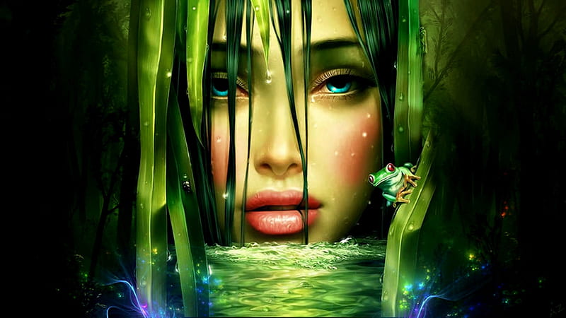 Looking For My Prince, Water, Frog, Woman, Prince, Green, HD wallpaper