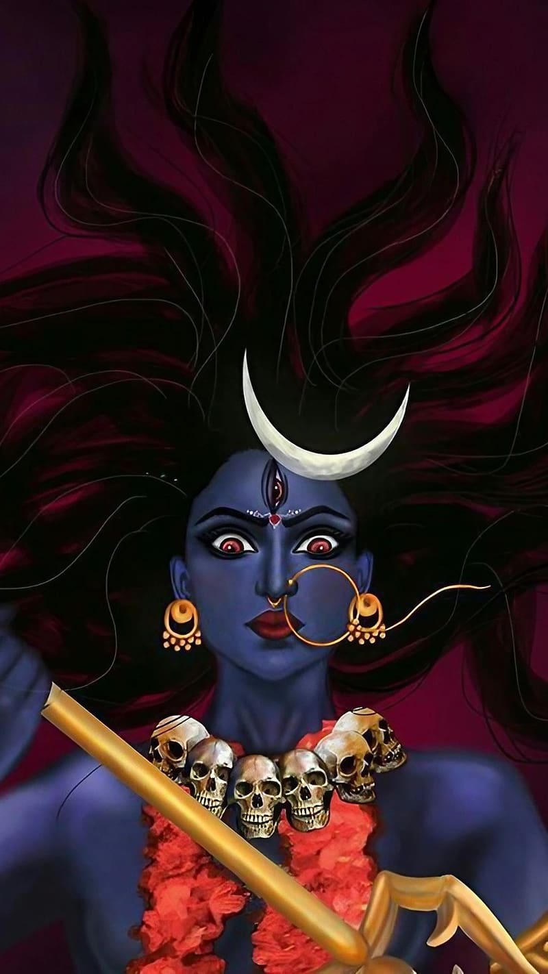 Maa Kali , Painting Art, goddess, art work, HD phone wallpaper