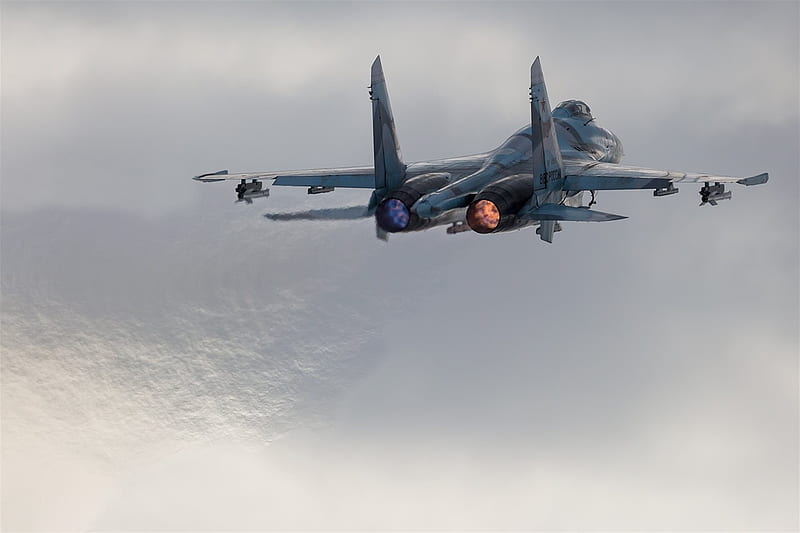 sukhoi, su-27, turbine, combat, russian air force, HD wallpaper