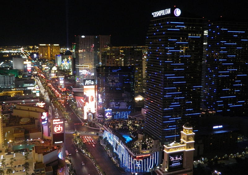 South Las Vegas Strip at Night 2, USA, cityscape, strip, Nevada, graphy, wide screen, scenery, Las Vegas, HD wallpaper