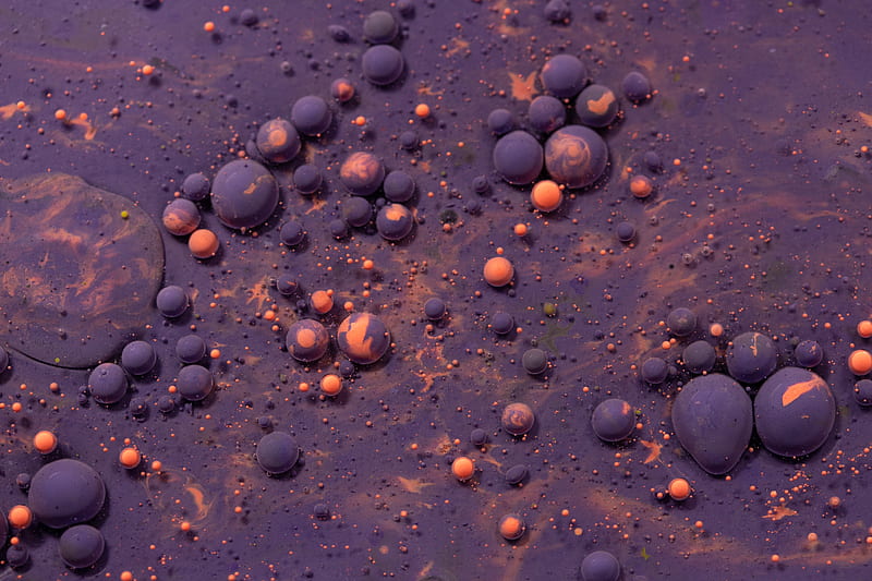 bubbles, ink, purple, abstraction, HD wallpaper