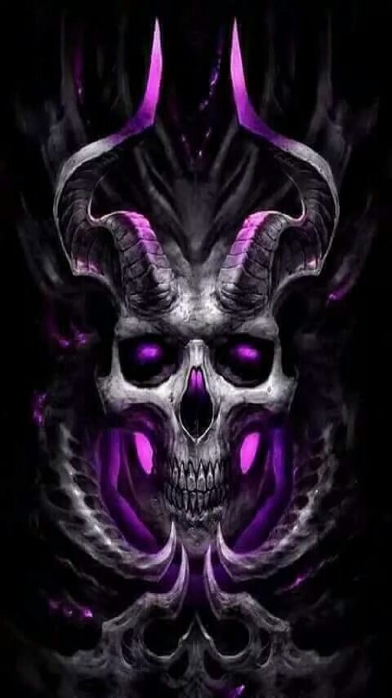 Amethyst Demon, dark, gothic, punk, skull, HD phone wallpaper