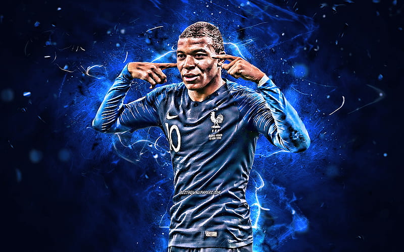 Kylian Mbappe, goal, FIFA World Cup 2018, french footballers, FFF, match, France National Team, Mbappe, soccer, football, French football team, HD wallpaper