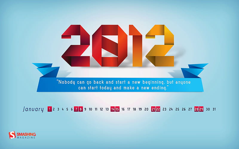 New beginning-January 2012 calendar themes, HD wallpaper