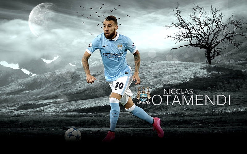 Nicolas Otamendi, fan art, footballers, Manchester City, HD wallpaper