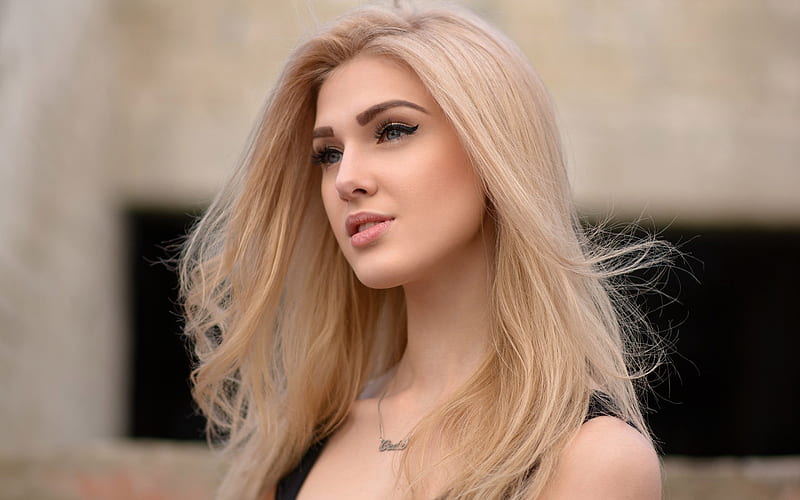 Olia Gedz, models, portrait, beauty, blonde, HD wallpaper