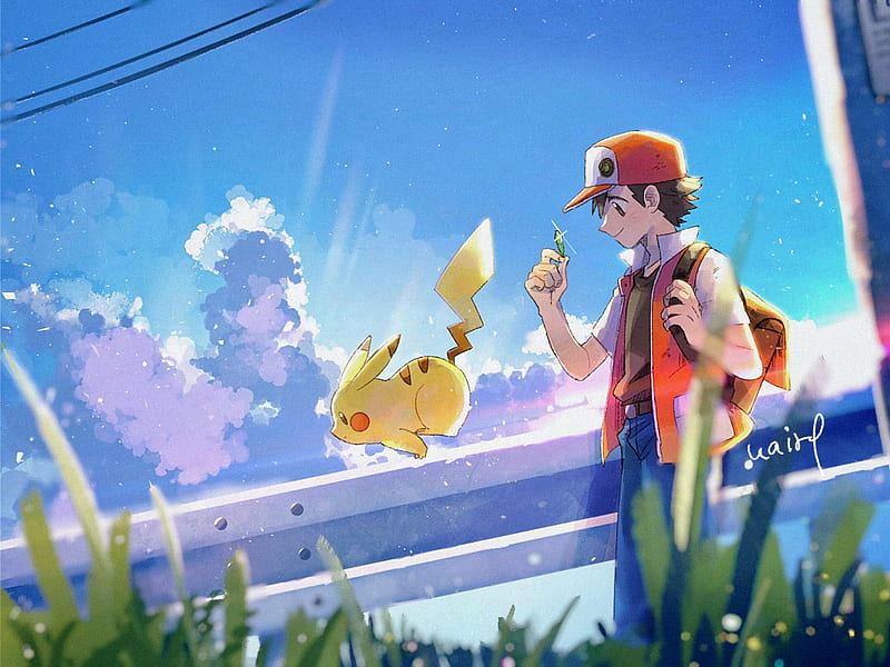 Pokémon, Pikachu, Red (Pokémon), HD wallpaper
