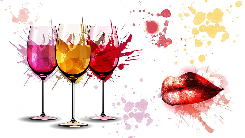 A Taste of Wine, mouth, taste, paint, splatter, wine, lips, HD wallpaper