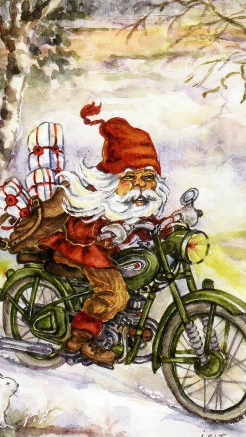 Christmas express, bike ride, christmas, christmas fun, christmas gnome, christmas rabbit, christmas ride, elf, joy, snowy, wintery, HD phone wallpaper