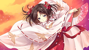 Grisaia no kajitsu frontwing fumio game cgo rakuen knife komine sachi maid  pink hair short hair weapon wallpaper, 2560x1440, 96891