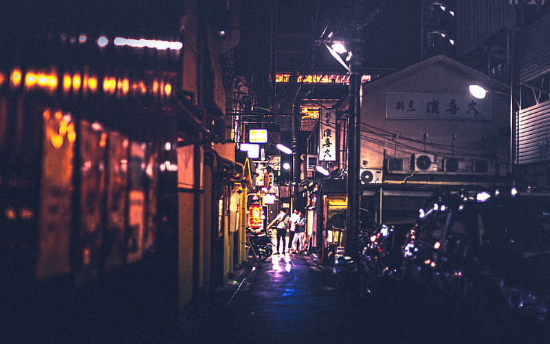 people walking on street during night time, HD wallpaper