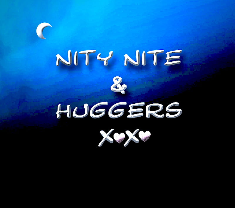 Nity Nite, friend, huggers, hugs, love, moon, nite, nity, romance, HD wallpaper