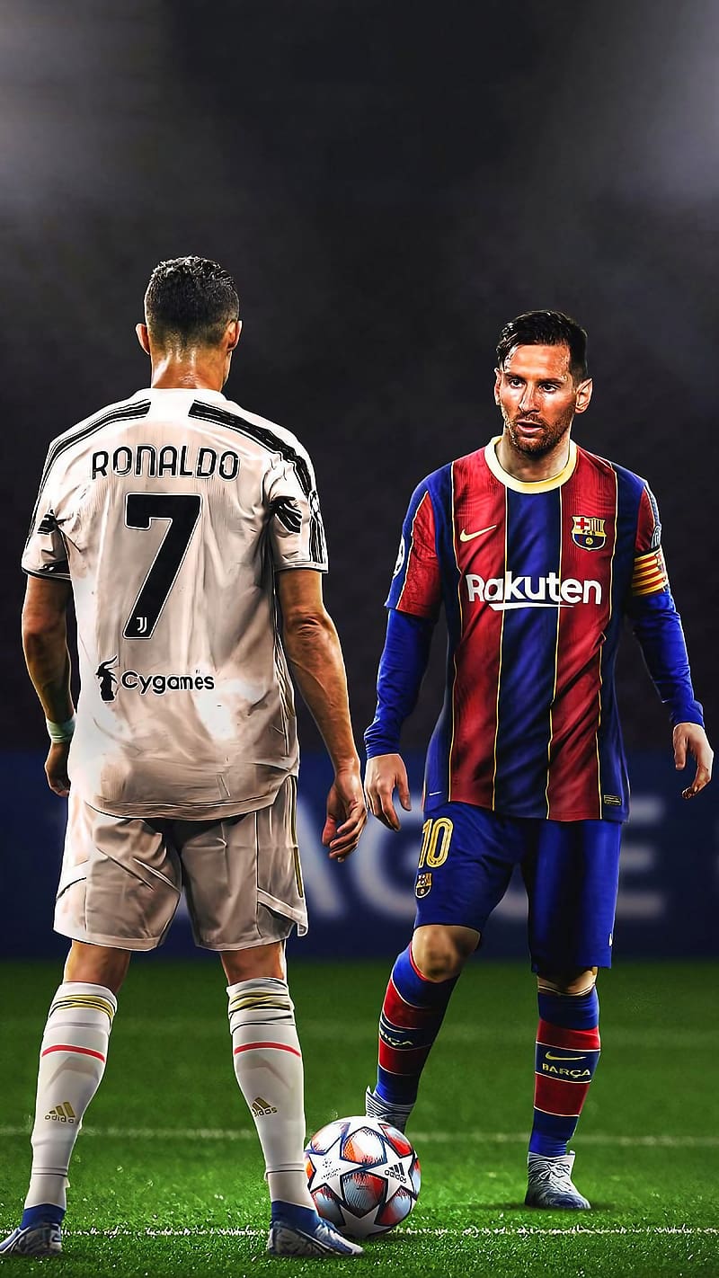 HD Messi vs. Ronaldo chess wallpaper