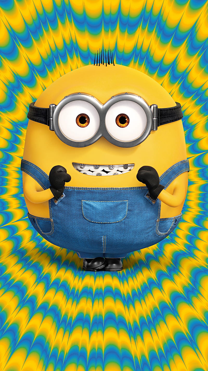 Minion, animation, character, funny, jeans, minions, smile, teeth, yellow, HD phone wallpaper