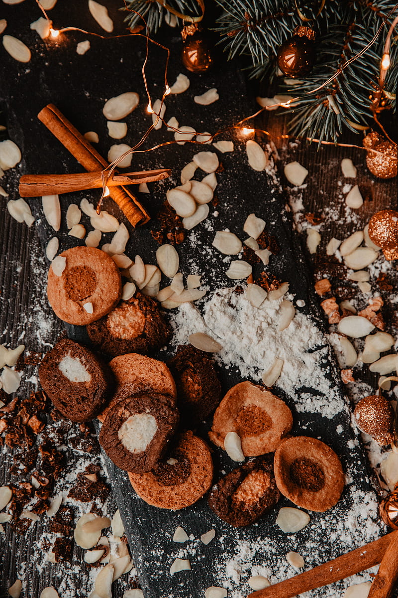 cookies, spices, garland, christmas, new year, HD phone wallpaper