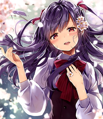 Download wallpaper 1600x900 blossom, anime girl, beautiful, 16:9 widescreen  1600x900 hd background, 24311