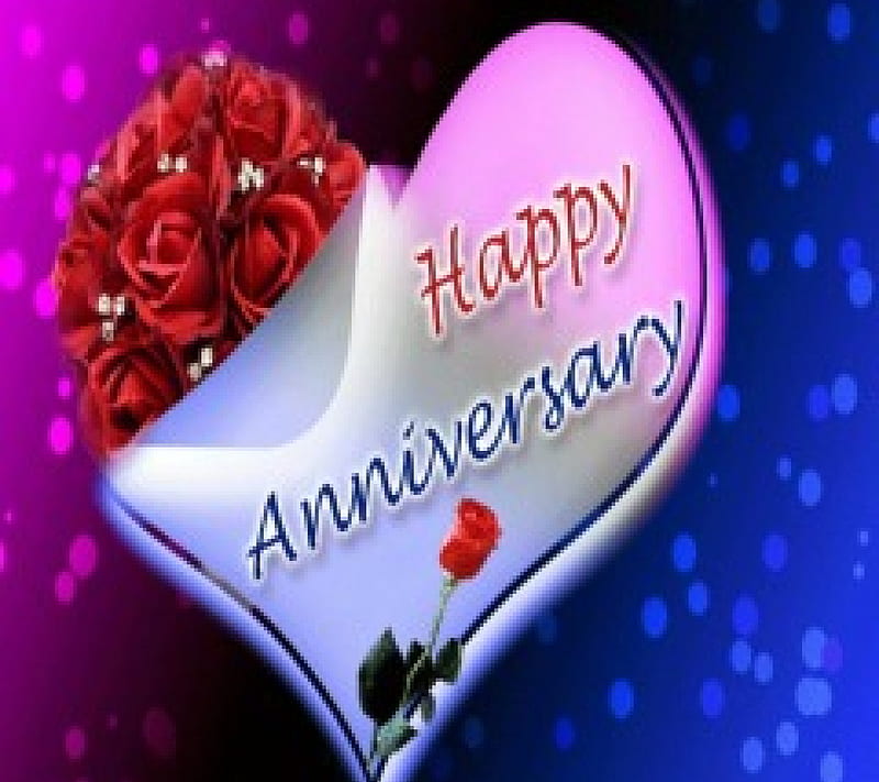 Happy anniversary, flower, anniversary, happy, heart, HD wallpaper | Peakpx