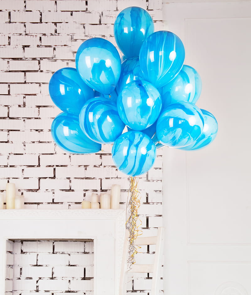blue balloons home decor, HD phone wallpaper
