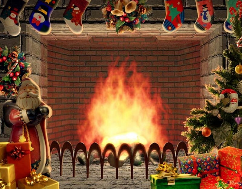 Christmas Fireplace, fireplae, graphy, stockings, christmas, abstract ...