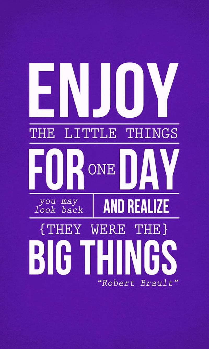 Enjoy, big things, enjoy the little things, text quote, HD phone wallpaper