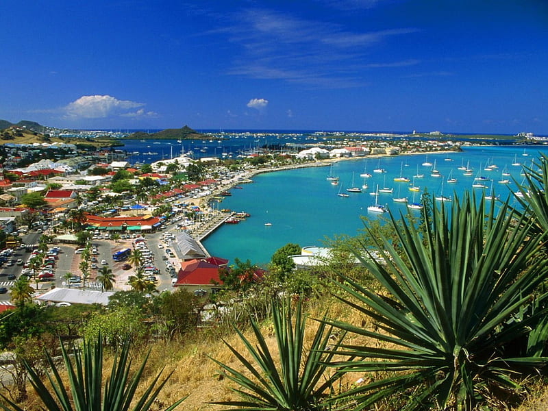 Marigot Bay Saint Martin French West Indies, beach, bonito, HD wallpaper