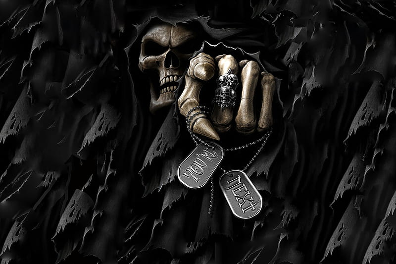 You're next, grim, reaper, dog tags, ring, HD wallpaper | Peakpx