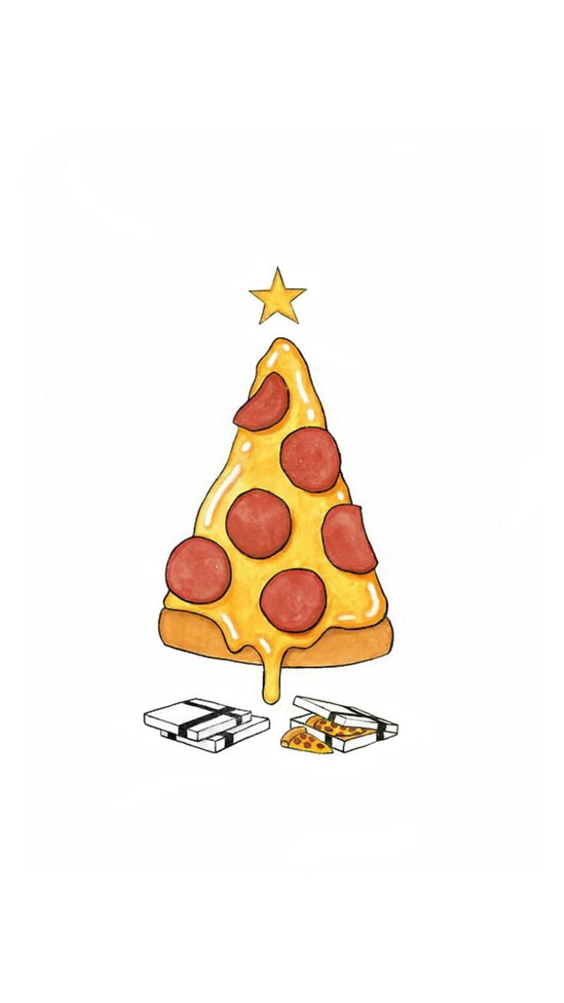 Christmas pizza, HD phone wallpaper