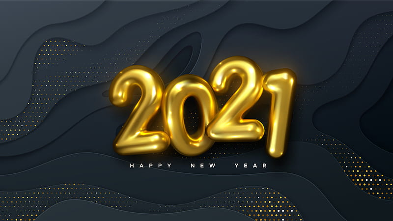 Golden Words Happy New Year 2021 Happy New Year 2021, HD wallpaper