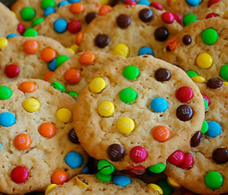 M&M Cookies, cookies, yummy, entertainment, fun, foods, HD wallpaper